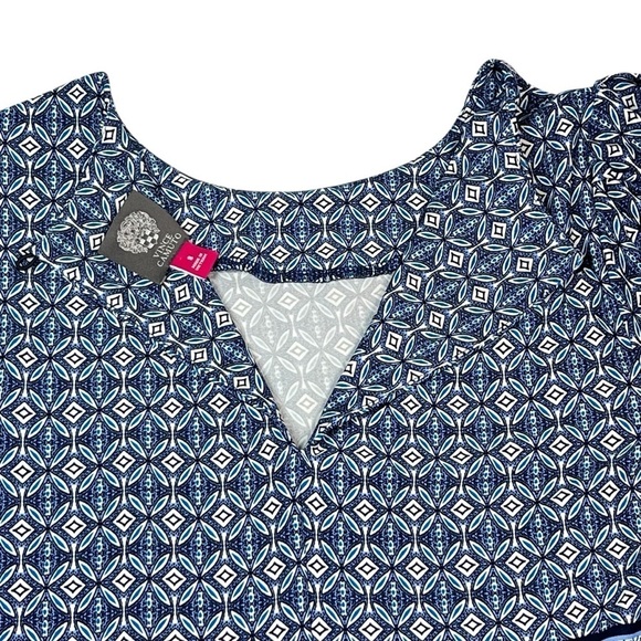 VINCE CAMUTO Casual Stretch Blue Geometric Long Sleeve Dress Women's Size 8 - Picture 12 of 16